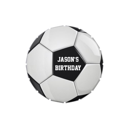 Soccer Ball Birthday Party Favor Candy Tin Zazzle