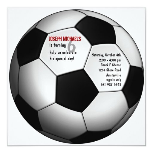 soccer ball birthday party invitation zazzle soccer ball invitations