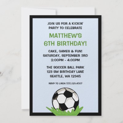 Soccer Ball Birthday Party Invitations