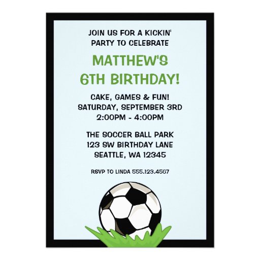 Soccer Ball Birthday Party Invitations