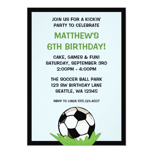 soccer ball birthday party invitations zazzle soccer ball invitations