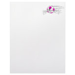 soccer ball biting net girls pink letterhead design