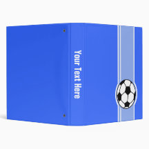 Soccer Ball; Blue 3 Ring Binder