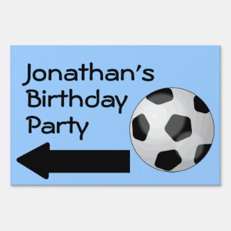Soccer Ball Blue Boys Birthday Party Customizable