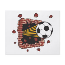 soccer ball breaking through bricks custom flyer