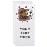 soccer ball breaking through bricks rack card design