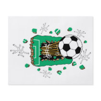 soccer ball breaking through field personalized flyer