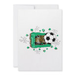 soccer ball breaking through field personalized invites