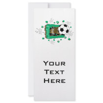 soccer ball breaking through field personalized rack card