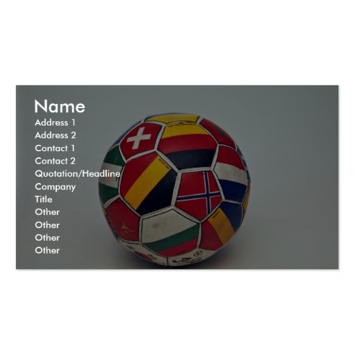Soccer ball business card (front side)
