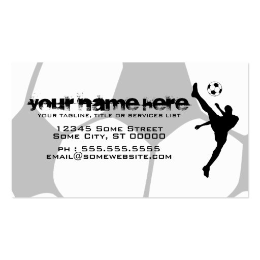 soccer ball business card (front side)