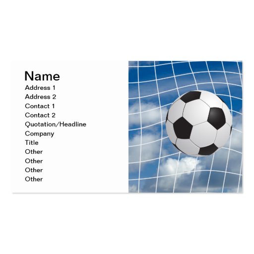 Soccer ball business card template (front side)
