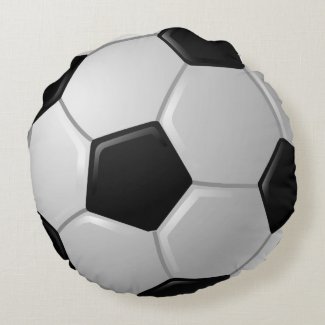 Soccer Ball Design Round Pillow