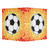 soccer ball flames design 3 ring binders