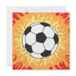 soccer ball flames design custom invites