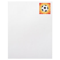 soccer ball flames design letterhead design