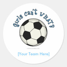 Soccer Ball in Black Round Stickers