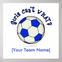 Soccer Ball in Blue posters