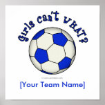 Soccer Ball in Blue Poster