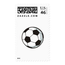 Soccer Ball in Cartoon Style postage