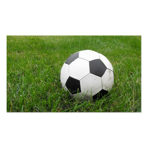 Soccer Ball in Grass Business Card (back side)