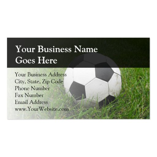 Soccer Ball in Grass Business Card (front side)