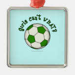 Soccer Ball in Green Christmas Ornament
