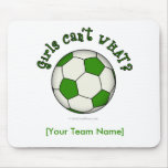 Soccer Ball in Green Mouse Pad