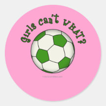 Soccer Ball in Green Round Sticker