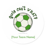 Soccer Ball in Green Round Sticker