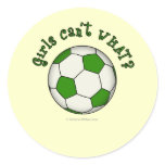 Soccer Ball in Green Round Stickers