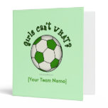 Soccer Ball in Green Vinyl Binders
