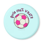 Soccer Ball in Pink Fridge Magnets