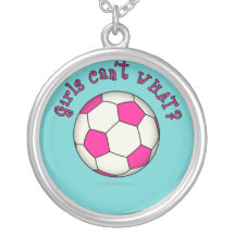 Soccer Ball in Pink Pendants