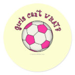 Soccer Ball in Pink Round Sticker