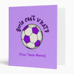 Soccer Ball in Purple Vinyl Binder