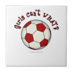 Soccer Ball in Red Ceramic Tile