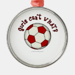 Soccer Ball in Red Christmas Tree Ornament