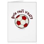 Soccer Ball in Red Greeting Cards