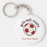 Soccer Ball in Red Key Chain
