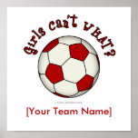 Soccer Ball in Red Posters