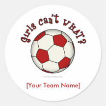 Soccer Ball in Red Stickers