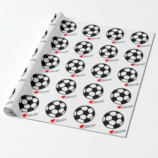 Soccer BallLove Soccer Gift Wrapping Paper Zazzle