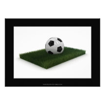 Soccer Ball on patch of lawn - Invitation