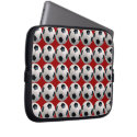Soccer Ball Pattern on Red Computer Sleeve