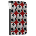 Soccer Ball Pattern on Red Kindle 3G Cover