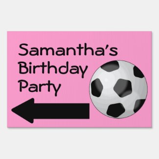 Soccer Ball Pink Girls Birthday Party Customizable