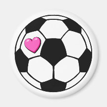 Soccer Ball Pink Hrt Fridge Magnet