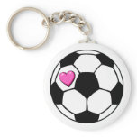 Soccer Ball Pink Hrt Keychains