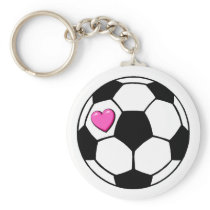 Soccer Ball Pink Hrt Keychains
